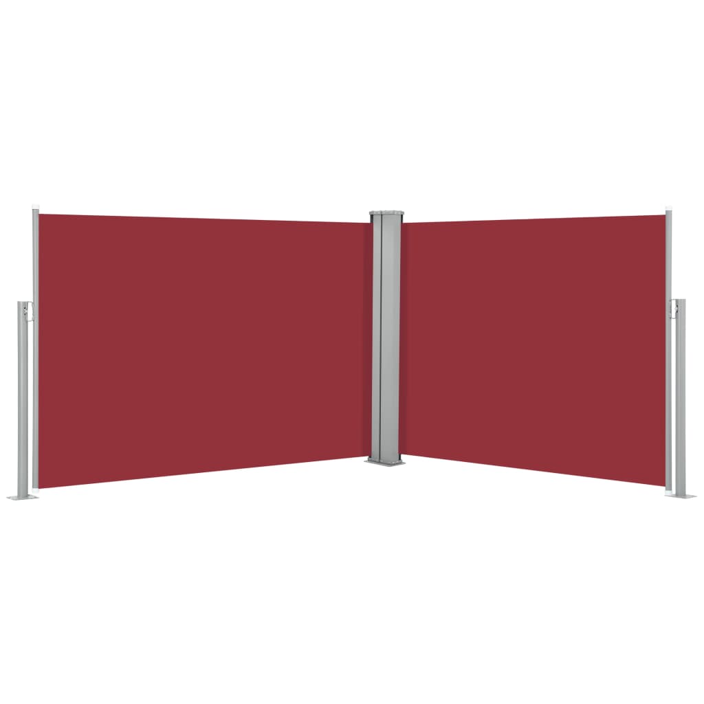 Uttrekkbar sidemarkise 100x1000 cm rød