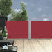 Uttrekkbar sidemarkise 120x1000 cm rød