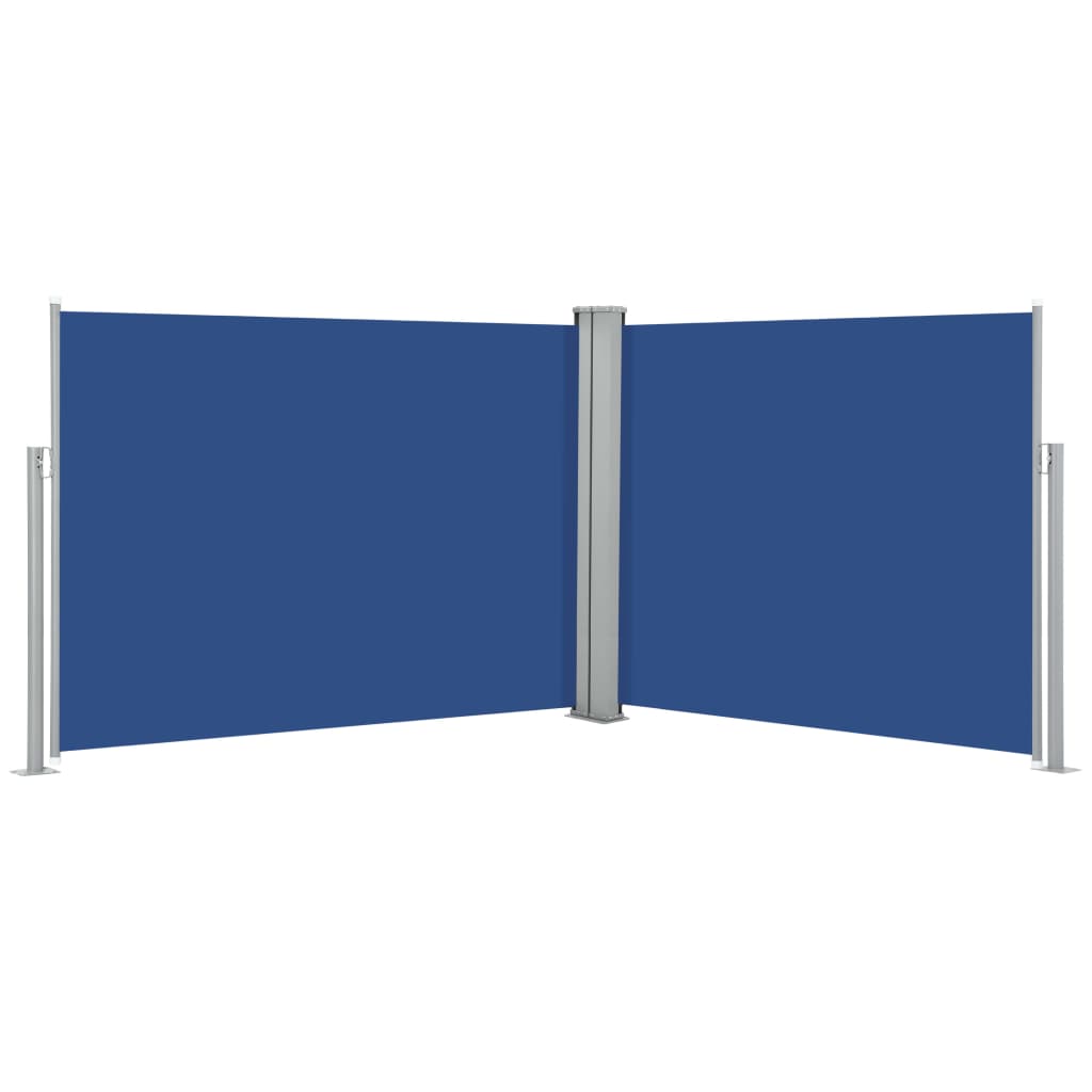 Uttrekkbar sidemarkise 140x1000 cm blå