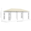 Paviljong med myggnett 6x3x2,73 m kremhvit