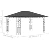 Paviljong med myggnett 4x3x2,73 m antrasitt 180 g/m²