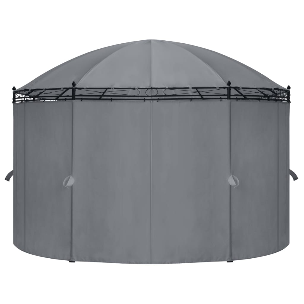Paviljong med gardiner 520x349x255 cm antrasitt