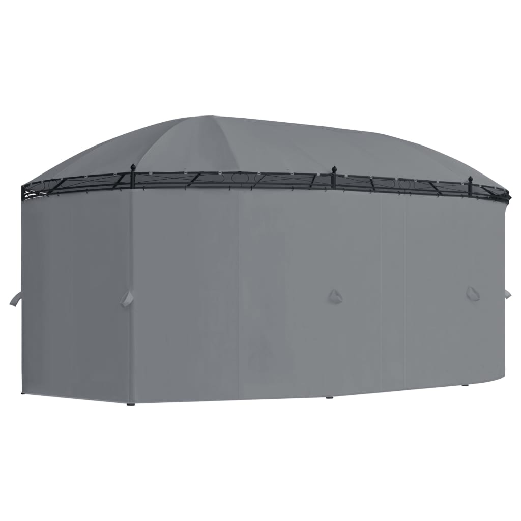 Paviljong med gardiner 520x349x255 cm antrasitt