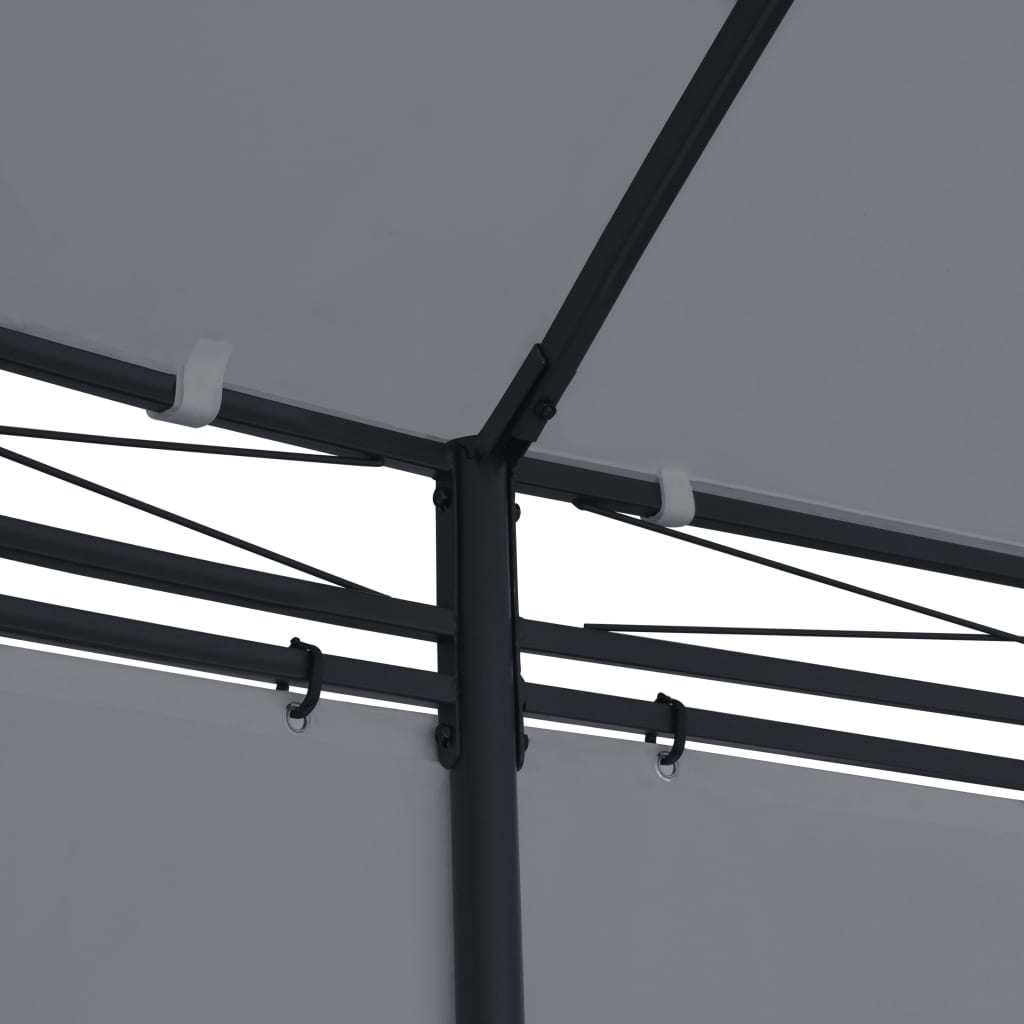 Paviljong med gardiner 520x349x255 cm antrasitt