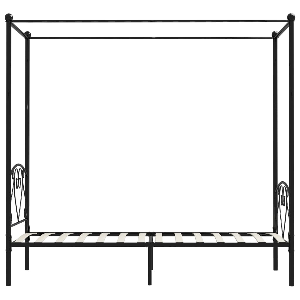 Himmelsengeramme svart metall 120x200 cm