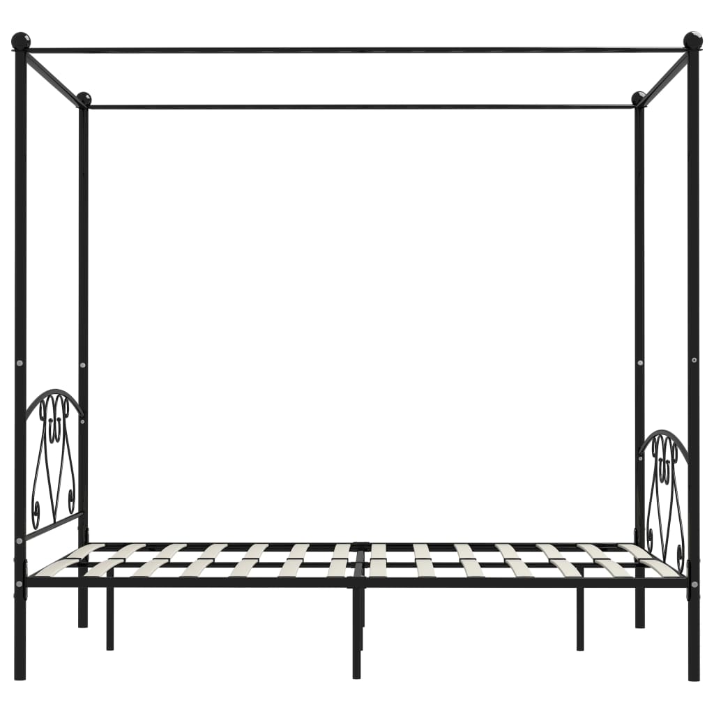 Himmelsengeramme svart metall 140x200 cm