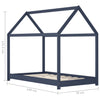 Sengeramme for barn heltre furu grå 70x140 cm