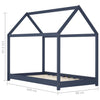 Sengeramme for barn heltre furu grå 80x160 cm