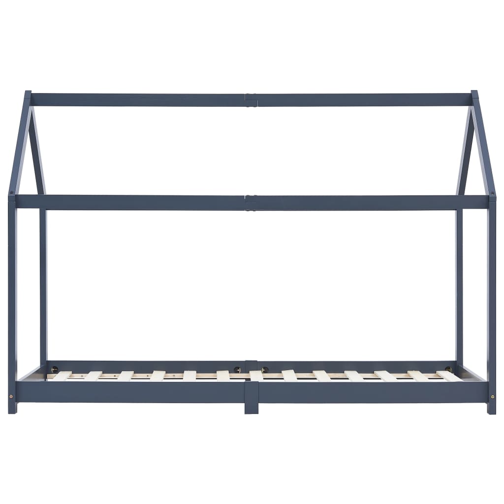 Sengeramme for barn heltre furu grå 90x200 cm