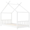 Sengeramme for barn heltre furu hvit 70x140 cm