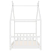 Sengeramme for barn heltre furu hvit 70x140 cm