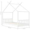 Sengeramme for barn heltre furu hvit 70x140 cm