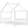 Sengeramme for barn heltre furu hvit 90x200 cm