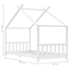 Sengeramme for barn heltre furu hvit 90x200 cm