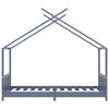 Sengeramme for barn heltre furu grå 90x200 cm