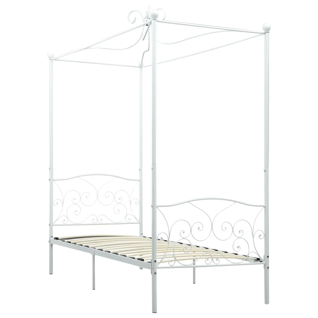Himmelsengeramme hvit metall 90x200 cm