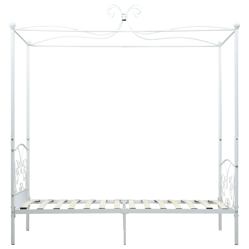 Himmelsengeramme hvit metall 90x200 cm