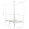 Himmelsengeramme hvit metall 90x200 cm