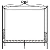 Himmelsengeramme svart metall 100x200 cm