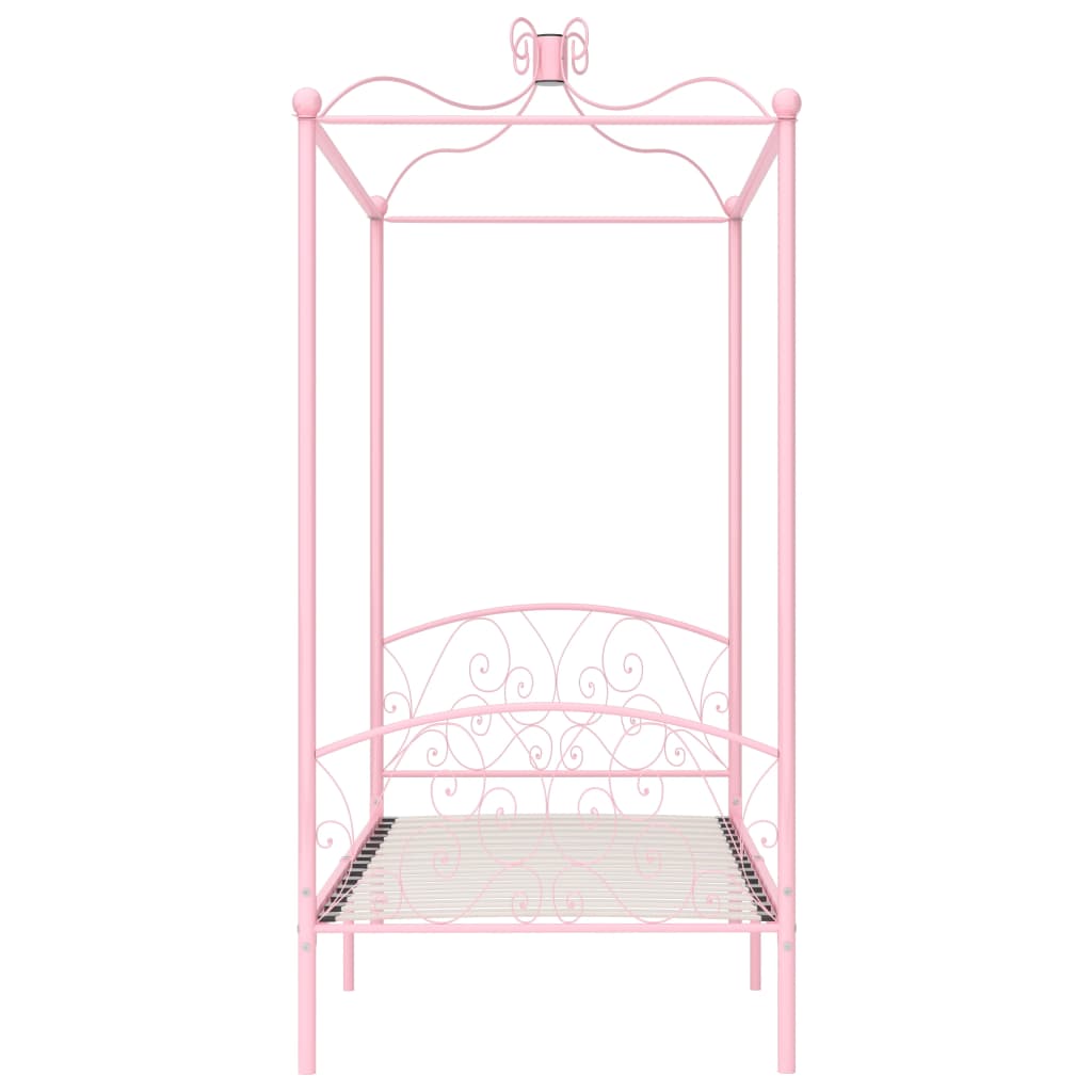 Himmelsengeramme rosa metall 100x200 cm