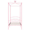 Himmelsengeramme rosa metall 100x200 cm