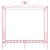 Himmelsengeramme rosa metall 100x200 cm