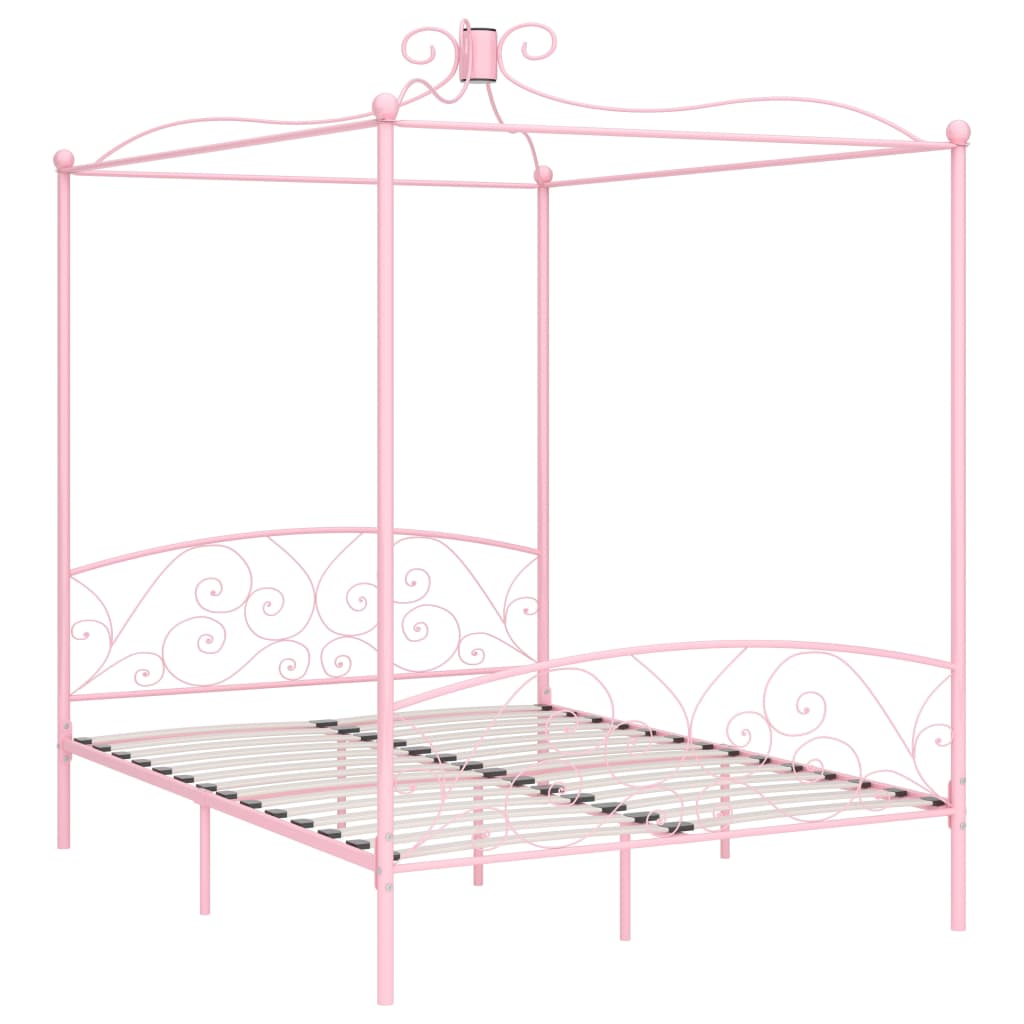 Himmelsengeramme rosa metall 160x200 cm