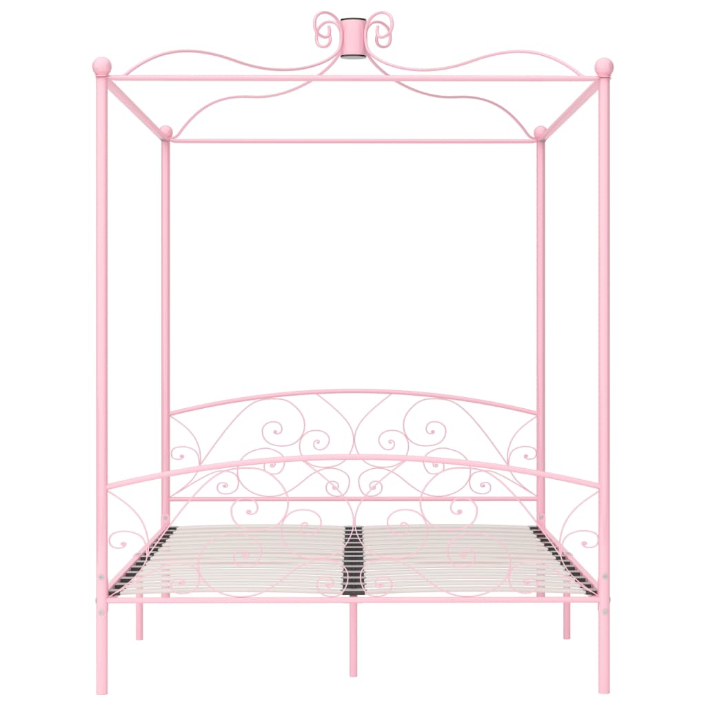 Himmelsengeramme rosa metall 160x200 cm