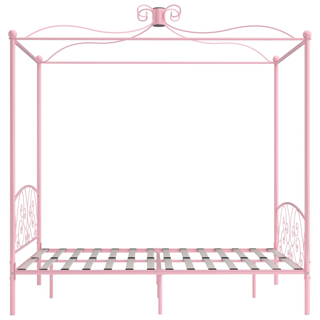 Himmelsengeramme rosa metall 160x200 cm