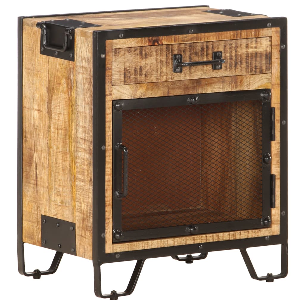 Nattbord 43x30x51 cm grov heltre mango