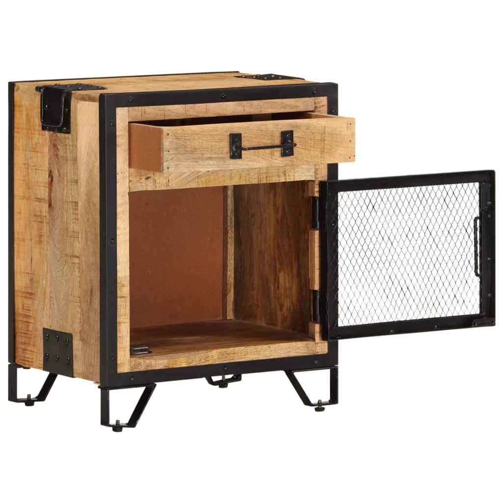 Nattbord 43x30x51 cm grov heltre mango