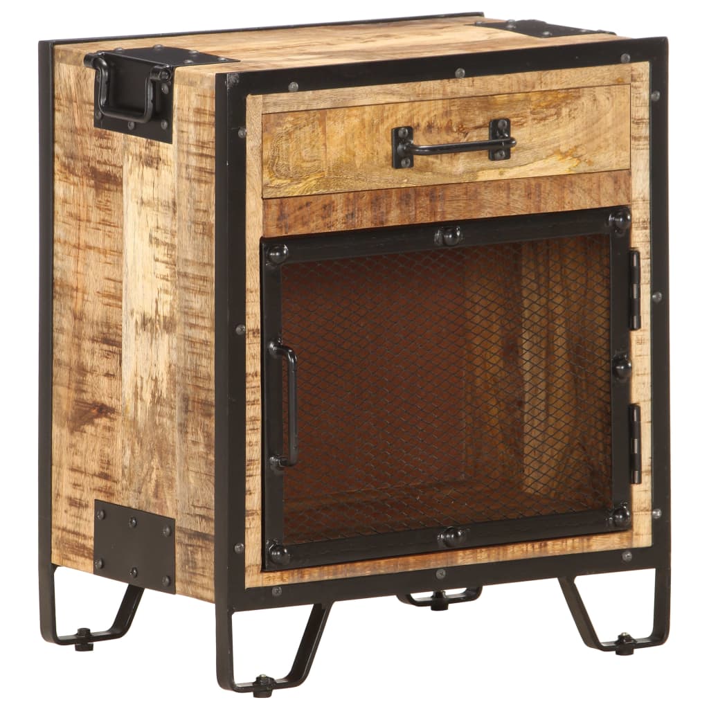 Nattbord 43x30x51 cm grov heltre mango