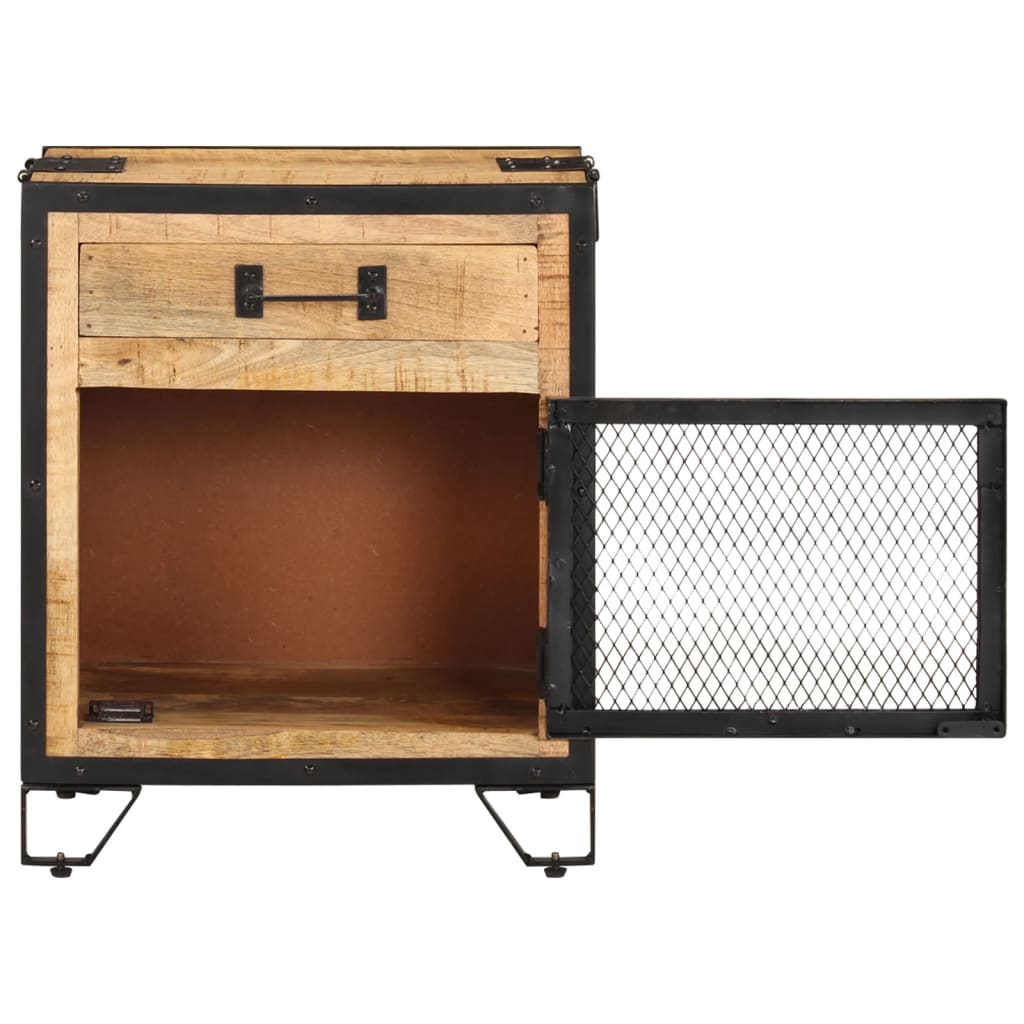 Nattbord 43x30x51 cm grov heltre mango
