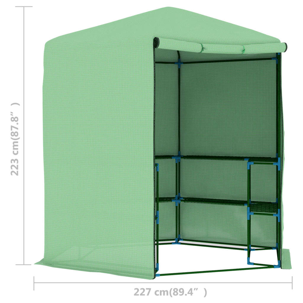 Drivhus med hyller stål 227x223 cm