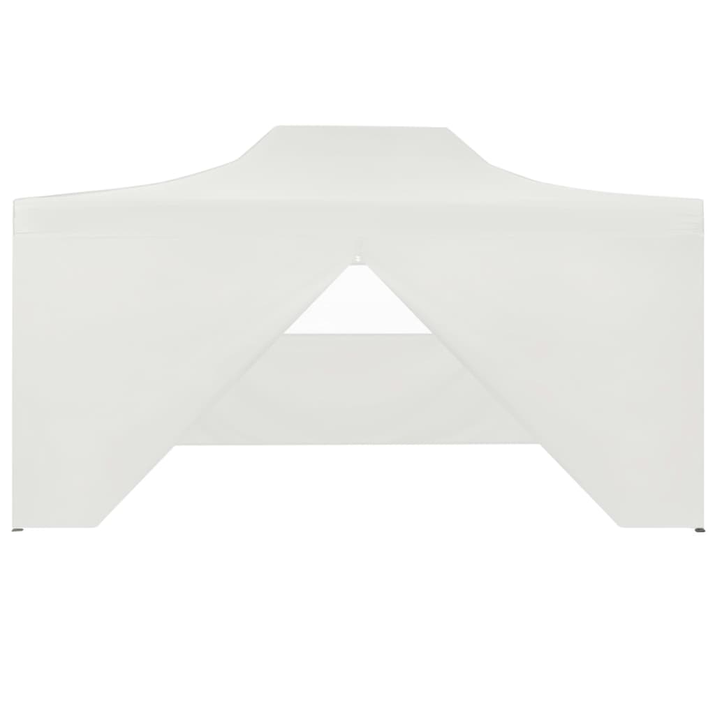 Sammenleggbart festtelt 4 sidevegger 280x410x315 cm stål hvit