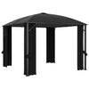 Paviljong med gardiner 300x300x265 m antrasitt