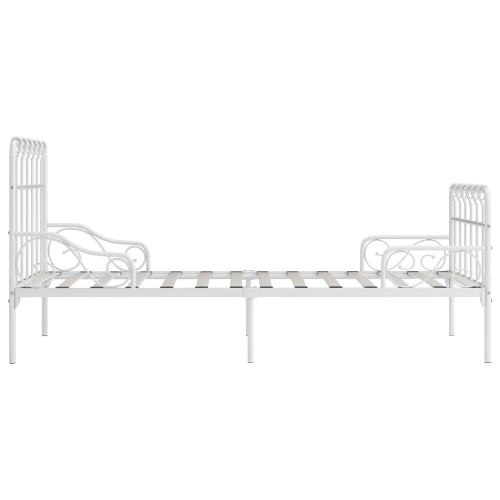 Sengeramme med spilebase hvit metall 90x200 cm