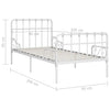 Sengeramme med spilebase hvit metall 90x200 cm