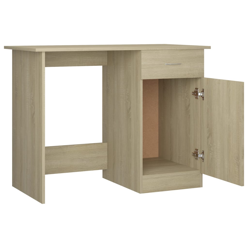 Skrivebord sonoma eik 100x50x76 cm konstruert tre
