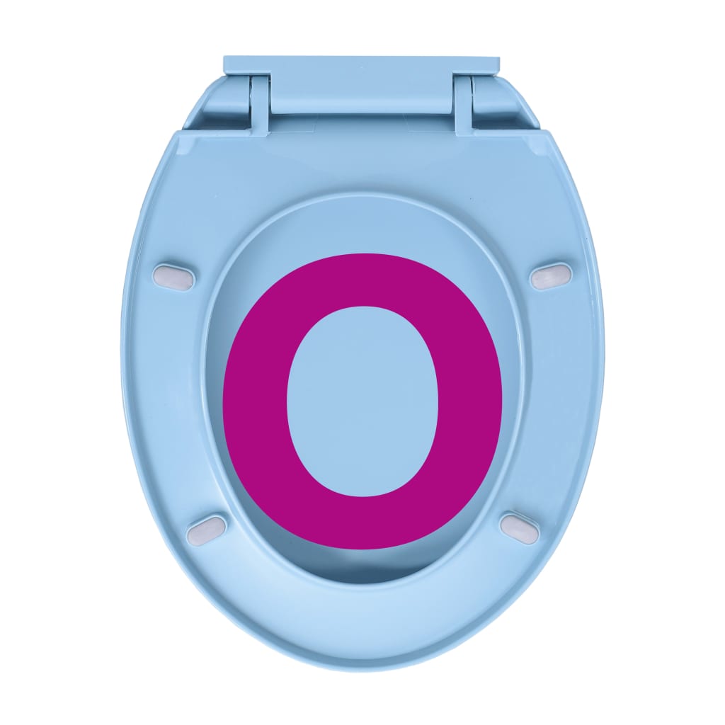 Toalettsete myktlukkende blå oval