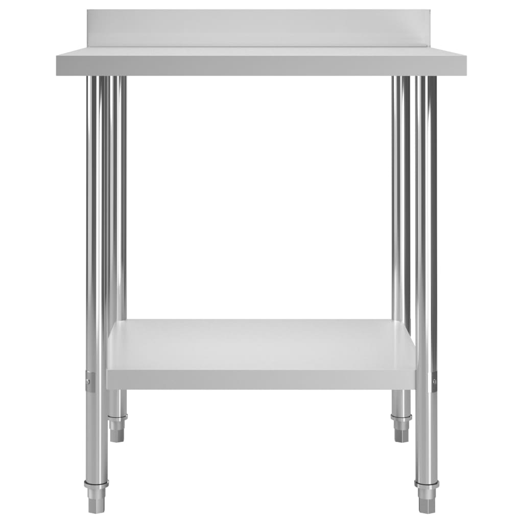 Arbeidsbord for kjøkken med bakplater 80x60x93 rustfritt stål