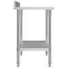 Arbeidsbord for kjøkken med bakplater 80x60x93 rustfritt stål