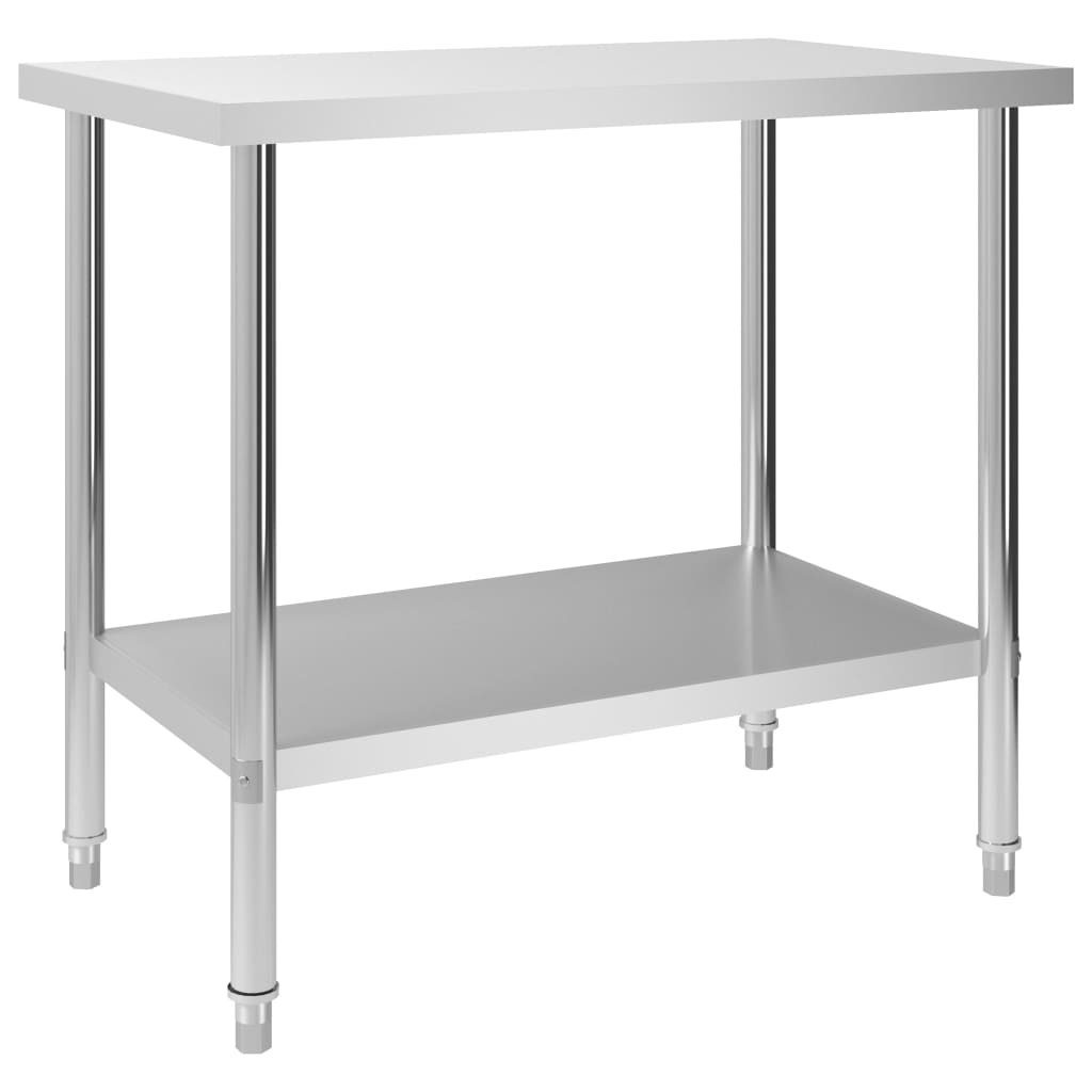 Arbeidsbord for kjøkken 100x60x85 cm rustfritt stål