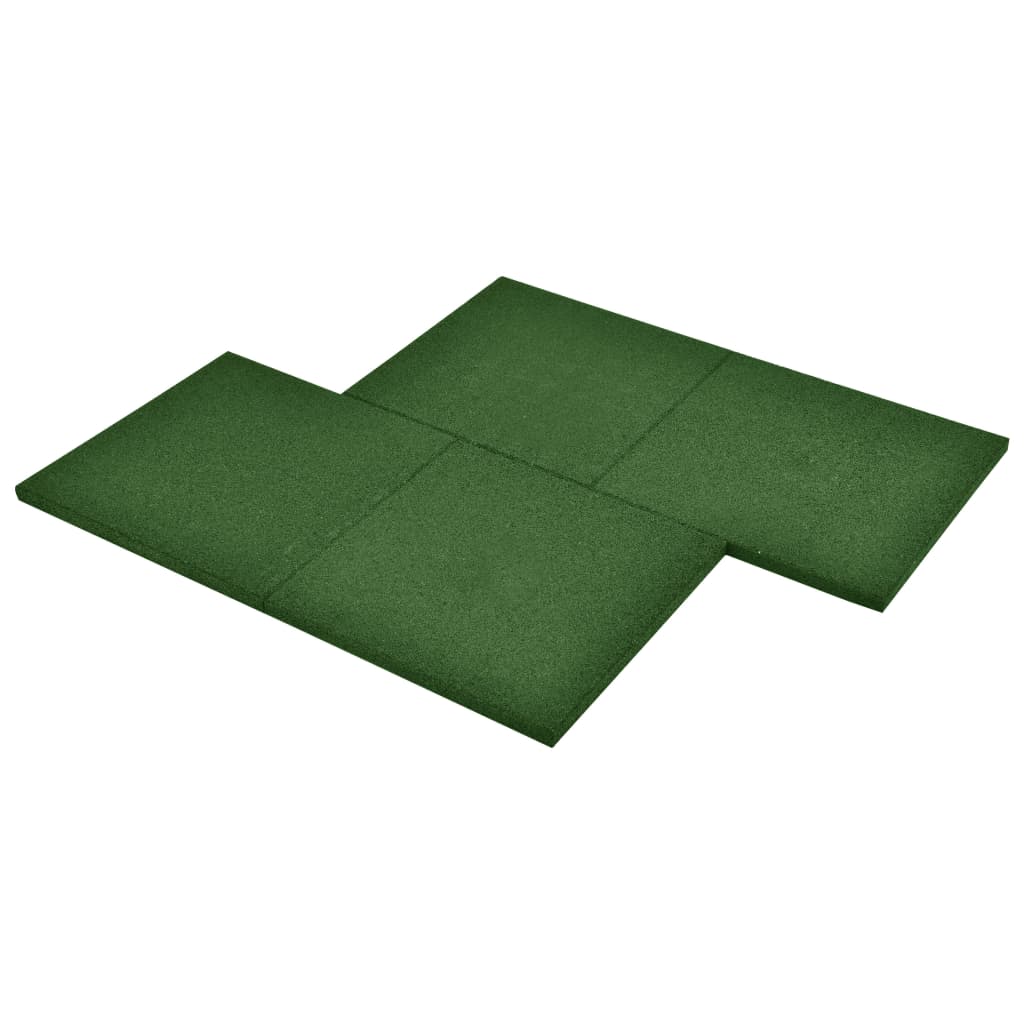 Fallunderlag 6 stk gummi 50x50x3 cm grønn