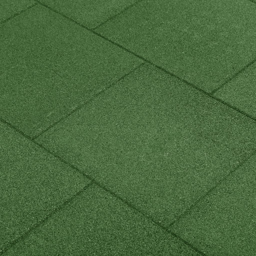 Fallunderlag 6 stk gummi 50x50x3 cm grønn