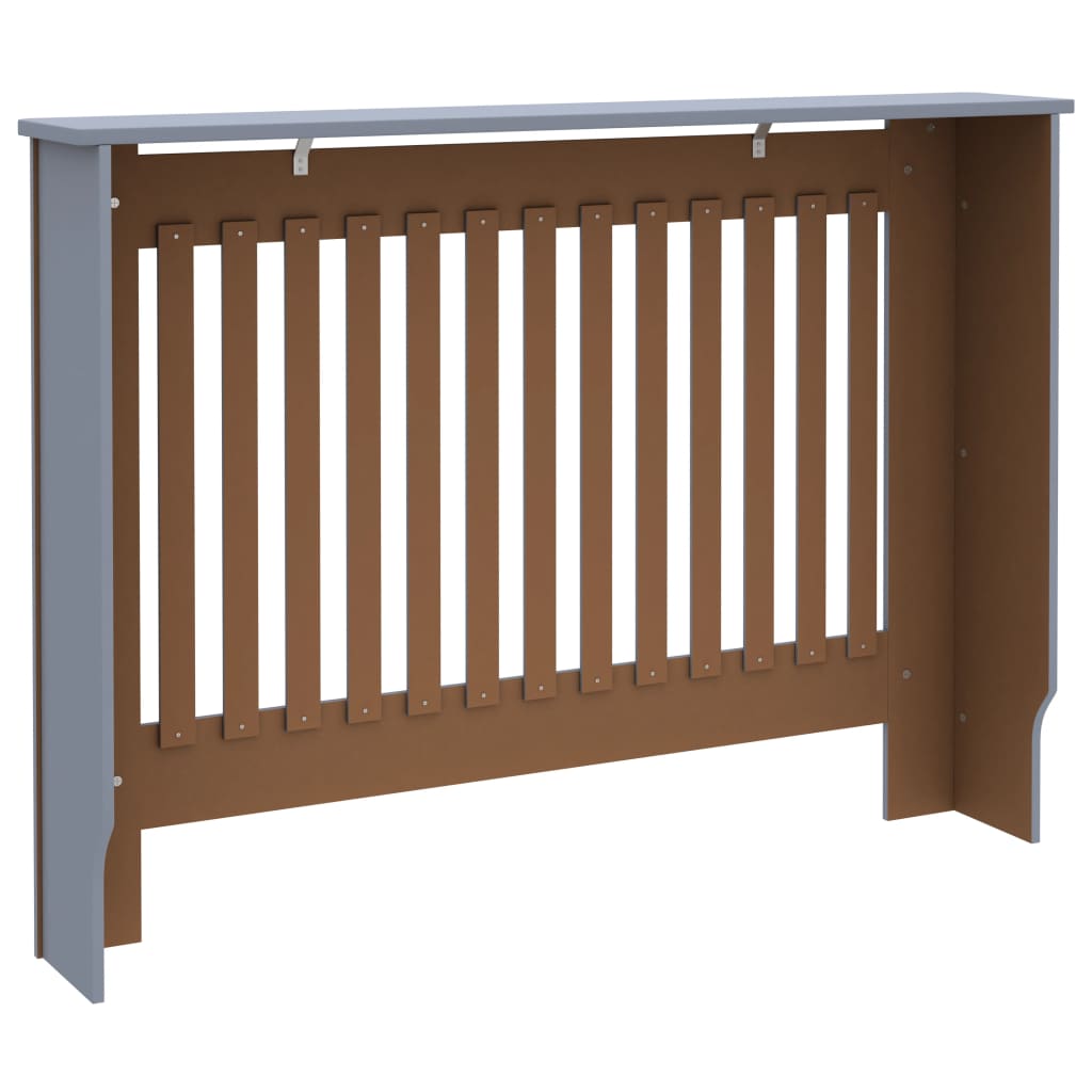 Radiatordeksel grå 112x19x81,5 cm konstruert tre