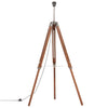 Gulvlampe med stativ honningbrun og grå heltre teak 141 cm
