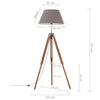 Gulvlampe med stativ honningbrun og grå heltre teak 141 cm
