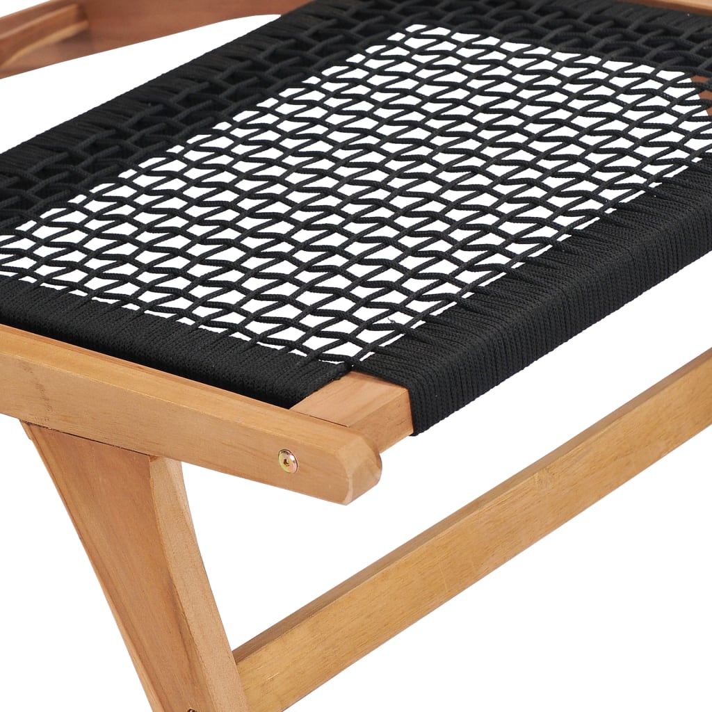 Solseng med fotstøtte heltre teak tre og tau