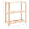 Lagringshyller 3 etasjer 10stk 80x38x90cm heltre furu 150kg